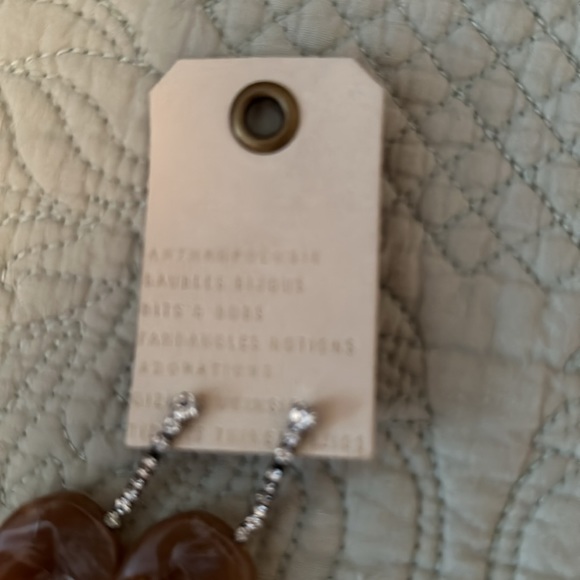 Drop earrings with stone, jade, pearl and crystals. - Picture 3 of 3